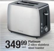 Platinum 2-Slice Stainless Steel Toaster-Each