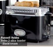 Russell Hobbs Retro 2 Slice Toaster Black/Cream-Each