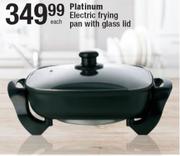 Platinum Electric Frying Pan With Glass Lid