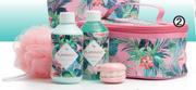 Flamingo Toiletry Bag Bath Gift Set 4 Piece