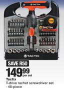 Tactix T-Drive Rachet Screwdriver Set 48-Piece-Per Set