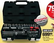 Pro Tools CR-V Socket Set 52-Piece-Per Set
