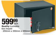 Quality Lockable Box Keyed (250mm x 350mm x 250mm)-Each