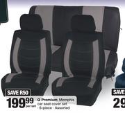 Q premium 6 Piece Memphis Car Seat Cover Set Assorted-Per Set