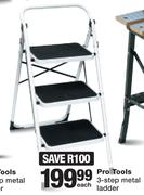 Pro Tools 3 Step Metal Ladder-Each