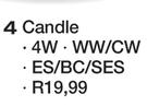 Lumaglo Globe Candle WW/CW, ES/BC/SES-4W