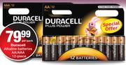 Duracell Alkaline Batteries AA/AAA 12 Piece-Per Pack