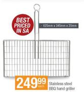 Stainless Steel BBQ Hand Griller-625mm x 345mm x 20mm Each