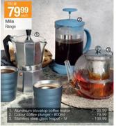 Mila 800ml Colour Coffee Plunger-Each