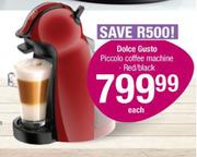 Dolce Gusto Piccolo Coffee Machine Red/Black-Each