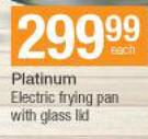 Platinum Electric Frying Pan With Glass Lid