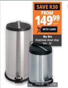 My Bin 5L Stainless Steel Step Bin-Each