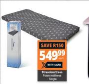 Strand Mattress Foam Mattress Single-Each