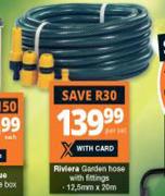 Riviera Garden Hose With Fittings 12.5mm x 20m-Per Set