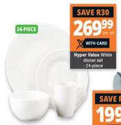 Hyper Value 24 Piece White Dinner Set-Per Set