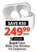 Xceed Pulse White True Wireless 110 Earphones-Each
