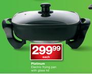 Platinum Electric Frying Pan With Glass Lid-Each