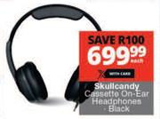 Skullcandy Cassette On Ear Black Headphones-Each