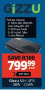 Gizzu 36W 32Wh Mini UPS-Each