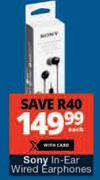 Sony In-Ear Wired Earphones-Each