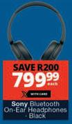Sony Bluetooth On-Ear Headphones (Black)-Each