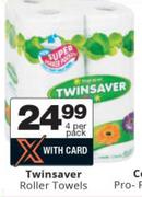 Twinsaver Roller Towels-4 Per Pack
