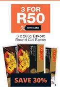 Eskort Round Cut Bacon-3 x 200g