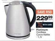 Platinum 1.7Ltr Cordless Curve Kettle-Each