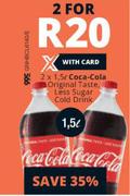 Coca-Cola Original Taste, Less Sugar Cold Drink-2x1.5Ltr