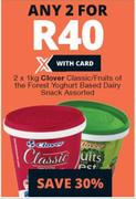 Clover Classic/ Fruits Of The Forest Yoghurt Based Dairy Snack-2x1kg
