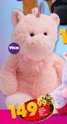Sitting Unicorn Teddy 90cm-Each