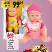 Baby Cutie Drink & Wet Baby Doll 30cm-Each