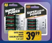 Super Power AA/AAA Alkaline Batteries 4's-Per Pack