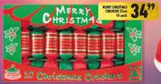 Merry Chritmas Crackers 25cm 10 Pack