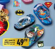 Boys Character Sandals Assorted Sizes 10-2-Per Pair
