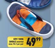 Boys Thong Sandals Assorted Sizes 10-2-Per Pair