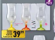 Tropical Coctail Glass Set 3 Piece-Per Set