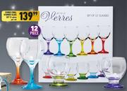 Verres Coral Stemmed Glass Set 12 Piece-Per Set