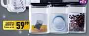Glass Style Canister Set 3 Piece-Per Set