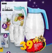 Home Discovery Lemonde Glass Drink Set 5 Piece-Per Set