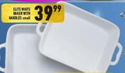 Elite White Baker With Handles Small