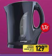 Essentials 1.7Ltr Black/White Cordless Kettle