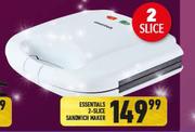 Essentials 2 Slice Sandwich Maker