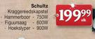 Schultz Kraggereedskapstel Hammerboor 750W, Figuursaag 600W, Hoekslyper 900W-Elk