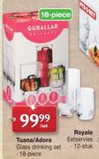 Tuana/Adora Glass Drinking Set 18 Piece-Per Set
