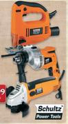 Schultz Kraggereedskapstel Hammerboor 750W, Figuursaag 600W, Hoekslyper 900W-Elk