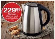 Platinum 1.7Ltr Vlevrye Staal Koordlose Ketel-Elk