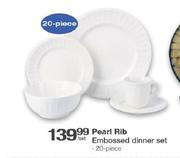 Pearl Rib 20 Piece Embossed Dinner Set-Per Set