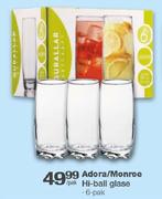 Adora/Monroe 6 Pak Hi Ball Glase-Per Pak