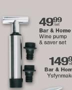 Bar & Home Wine Pump & Saver Set-Per Set